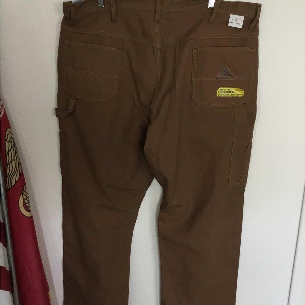Bulwark FR flame resistant brown duck canvas trousers size 44/37 new with tags